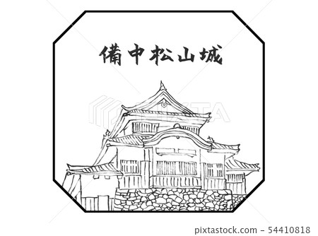 Binaka Matsuyama Castle 100 famous castle illustrations 54410818