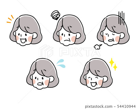 高級女士,面部表情圖標集 高級女士,面部表情圖標集 54410944