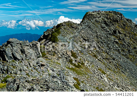 南阿爾卑斯山，Mt. Kitadake山頂和未受污染的富士山 54411201