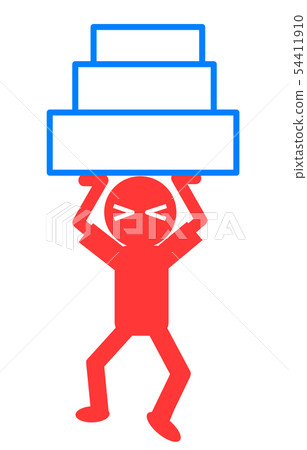 Person carrying a heavy load 54411910