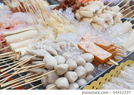 meatballs on ice at street food meatballs on ice at street food 54412337