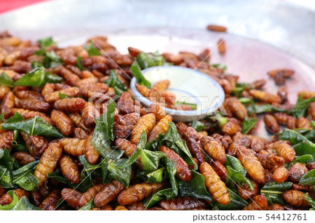 Fried insect at street food Fried insect at street food 54412761