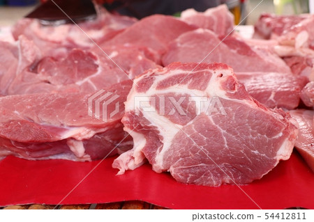 fresh pork meat in market fresh pork meat in market 54412811