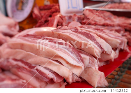 fresh pork meat in market fresh pork meat in market 54412812