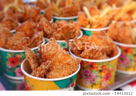Fried chicken at street food 54413012