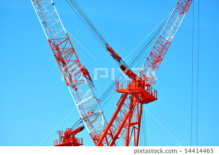 Large crane high-rise building construction Large crane high-rise building construction 54414465