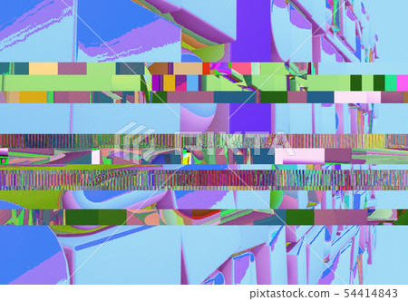 Abstract background with 3d figures and glitch effect Abstract background with 3d figures and glitch effect 54414843