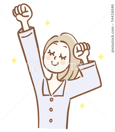 Illustration of a woman who wakes up comfortably Illustration of a woman who wakes up comfortably 54416046