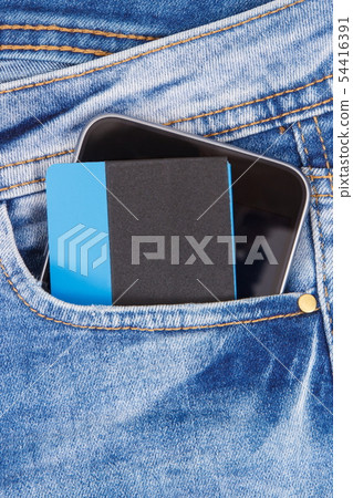 Credit card and mobile phone for cashless paying Credit card and mobile phone for cashless paying 54416391