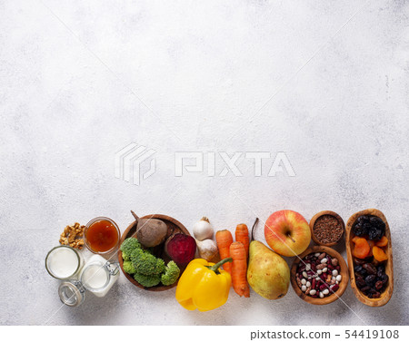 Products for healthy bowel.  Food for gut 54419108