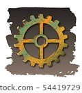 Rusty gear. Steampunk style. Vector icon. Illustra 54419729