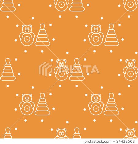 Seamless pattern with children's toys - Stock Illustration [54422508 ...