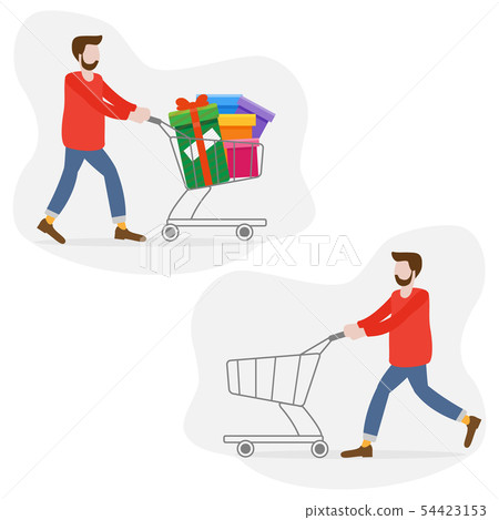 Shopping man Boxing day sale Special Offer. 54423153