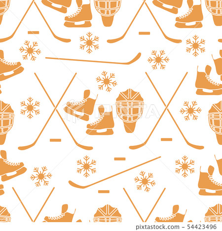 Sport seamless pattern Hockey equipment 54423496