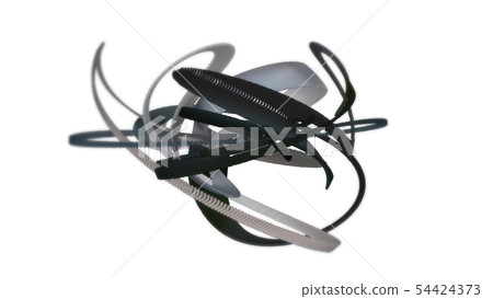 String composed of dots distorted on a CG particle curve 54424373