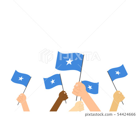 Vector illustration of hands holding Somalia flags 54424666