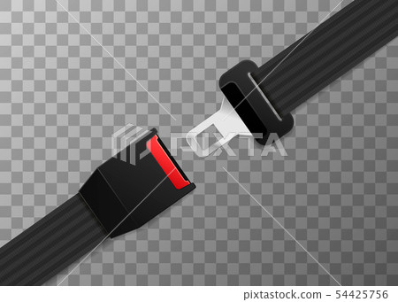 Realistic safety belt on transparent background 54425756