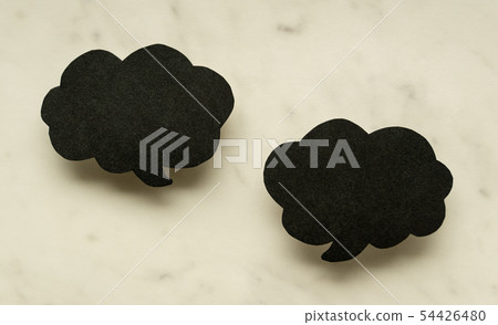 Black speech bubble, bad rumors, word-of-mouth, slander, discrimination 54426480