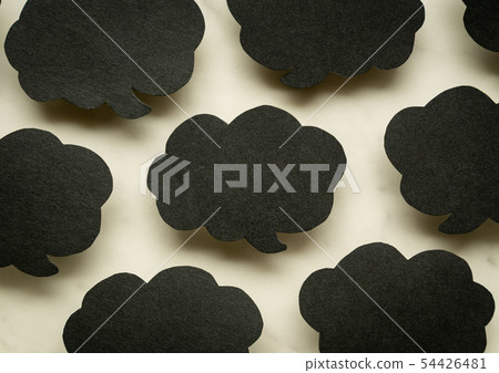 Black speech bubble, bad rumors, word-of-mouth, slander, discrimination Black speech bubble, bad rumors, word-of-mouth, slander, discrimination 54426481