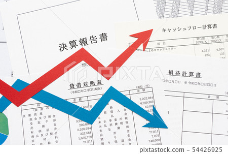 Balance sheet arrow Income statement Cash flow statement Financial statement Balance report Financial statement 54426925
