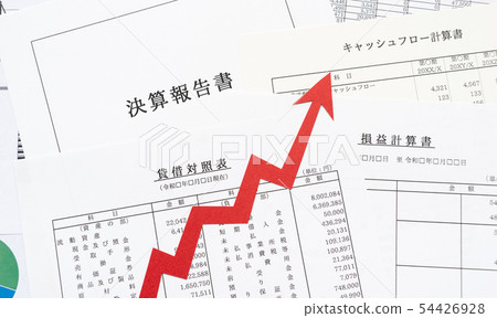 Balance sheet arrow Income statement Cash flow statement Financial statement Balance report Financial statement 54426928