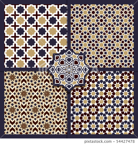 Seamless Islamic color patterns set Seamless Islamic color patterns set 54427478