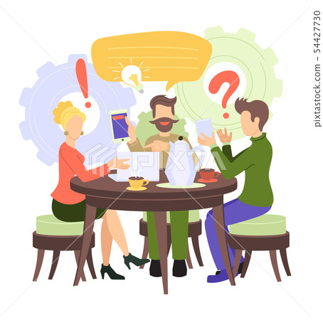 Creative people vector man woman character working together at office teamworking illustration set Creative people vector man woman character working together at office teamworking illustration set 54427730