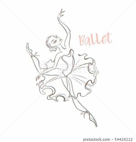 Girl ballerina. Ballet. Logotype. Dancer. Vector 54428122