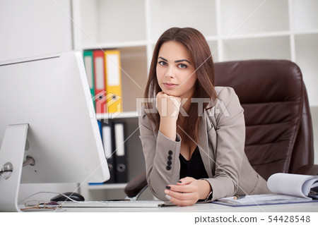 Business People. Portrait Of Woman In Office Business People. Portrait Of Woman In Office 54428548