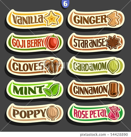Vector Set of labels for Spices 54428890