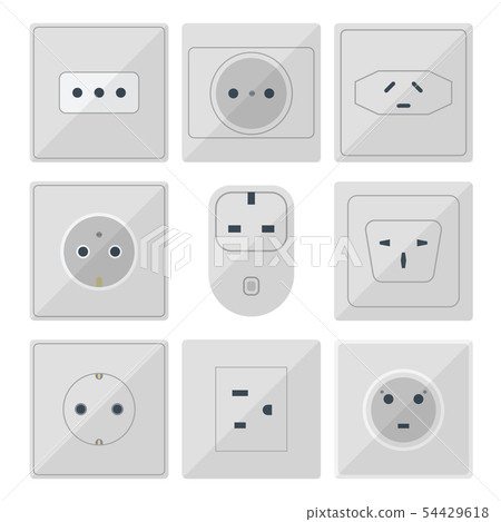 Electric plugs stack outlet illustration energy socket electrical outlets plugs european and usa Electric plugs stack outlet illustration energy socket electrical outlets plugs european and usa 54429618