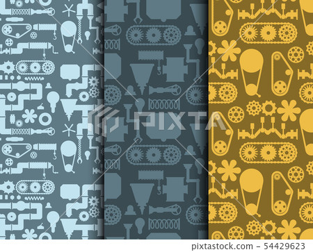 Machine parts mechanism vector mechanical manufacturing work seamless pattern background gear Machine parts mechanism vector mechanical manufacturing work seamless pattern background gear 54429623