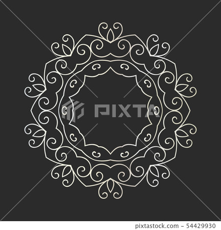 Elegant hand drawn retro floral frame 54429930