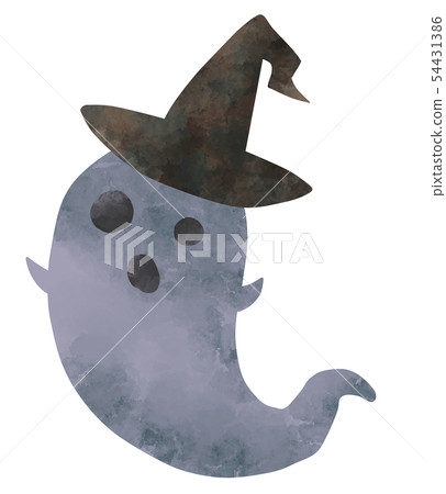 Ghost hat watercolor style Ghost hat watercolor style 54431386