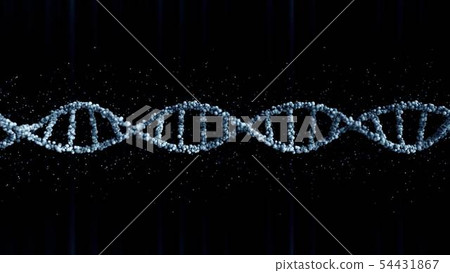 Blue DNA molecule model. 3D rendering Blue DNA molecule model. 3D rendering 54431867