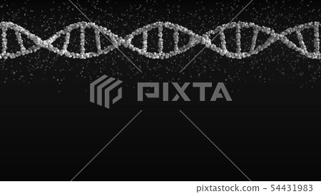 Gray DNA molecule model, blank space for text or graphics. 3D rendering Gray DNA molecule model, blank space for text or graphics. 3D rendering 54431983