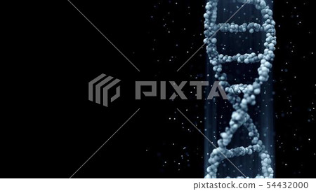 Blue DNA molecule model, 3D rendering - Stock Illustration [54432000 ...