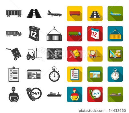 Logistics service black,flat icons in set collection for design. Logistics and equipment vector 54432660