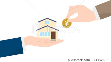 Real estate _ money and illustration of a house 54432698