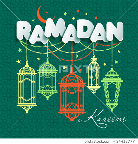 Ramadan Kareem greting illustration of Ramadan 54432777