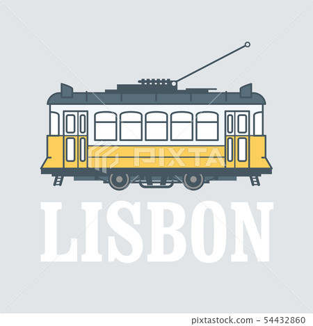 Vintage tram - symbol of Lisbon, Portugal, tramway 54432860