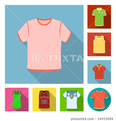 Vector design of clothes and wear sign. Collection of clothes and short vector icon for stock. 54433894