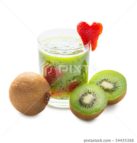 kiwi smoothie in transparent glass decorated kiwi kiwi smoothie in transparent glass decorated kiwi 54435388