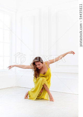 Female dancer isolated on white 54435811