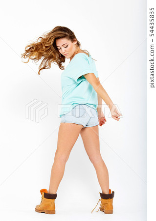 Female dancer isolated on white 54435835