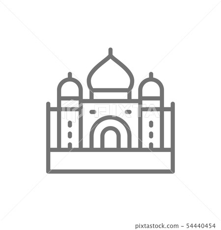 Taj Mahal, landmark of Agra, India line icon. Taj Mahal, landmark of Agra, India line icon. 54440454
