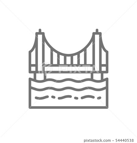 Golden Gate Bridge, San Francisco, USA line icon. 54440538