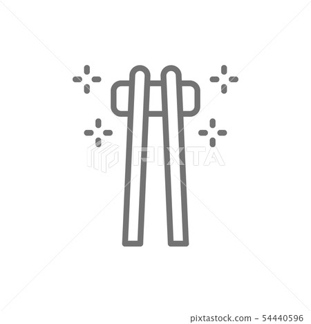 Bamboo sushi sticks, chopsticks line icon. Bamboo sushi sticks, chopsticks line icon. 54440596