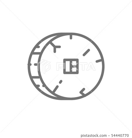 Prehistoric stone wheel line icon. 54440770
