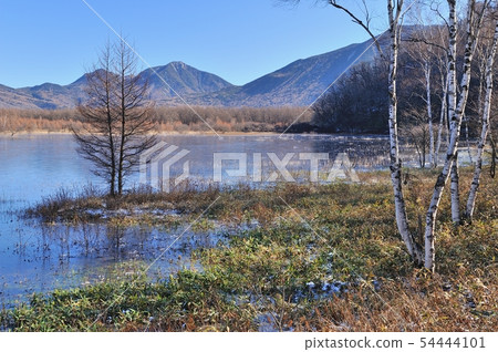 Odashirogahara where Lake Odashiro appeared under the influence of heavy rain Odashirogahara where Lake Odashiro appeared under the influence of heavy rain 54444101